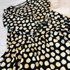 Hanna Andersson Black and Cream Polka Dot Dress